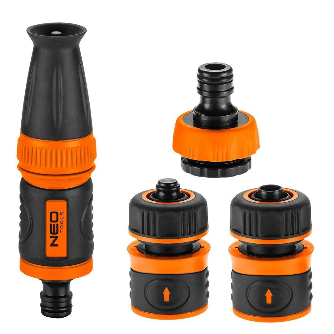 Set de stropit, duza furtun cu accesorii, 4 piese, 1/2", NEO