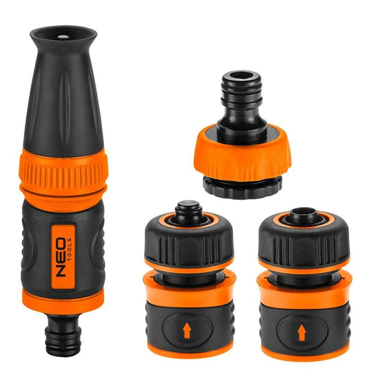 Set de stropit, duza furtun cu accesorii, 4 piese, 1/2", NEO