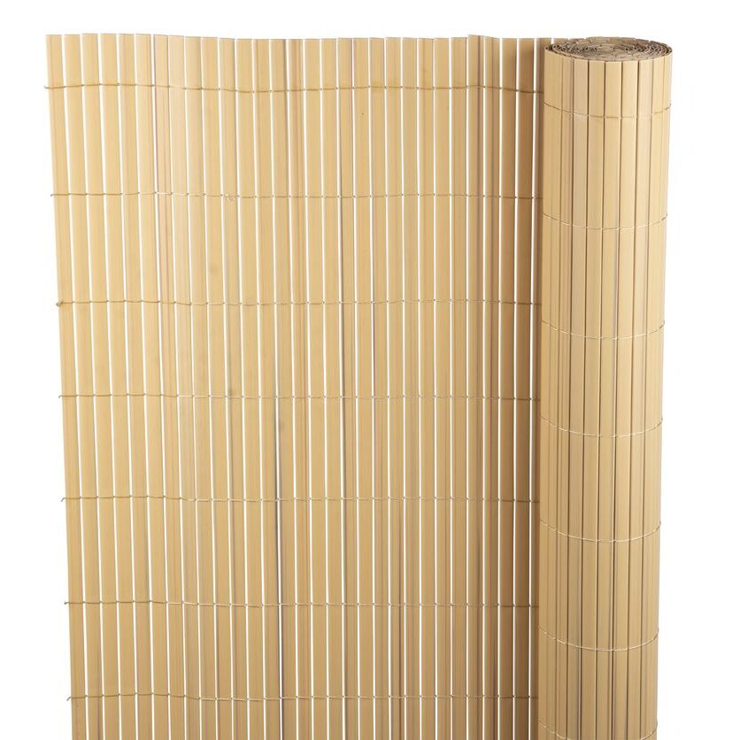Paravan pentru balcon, terasa, gard PVC, stil bambus, 1300 g/m2, UV, 3x1.5 m