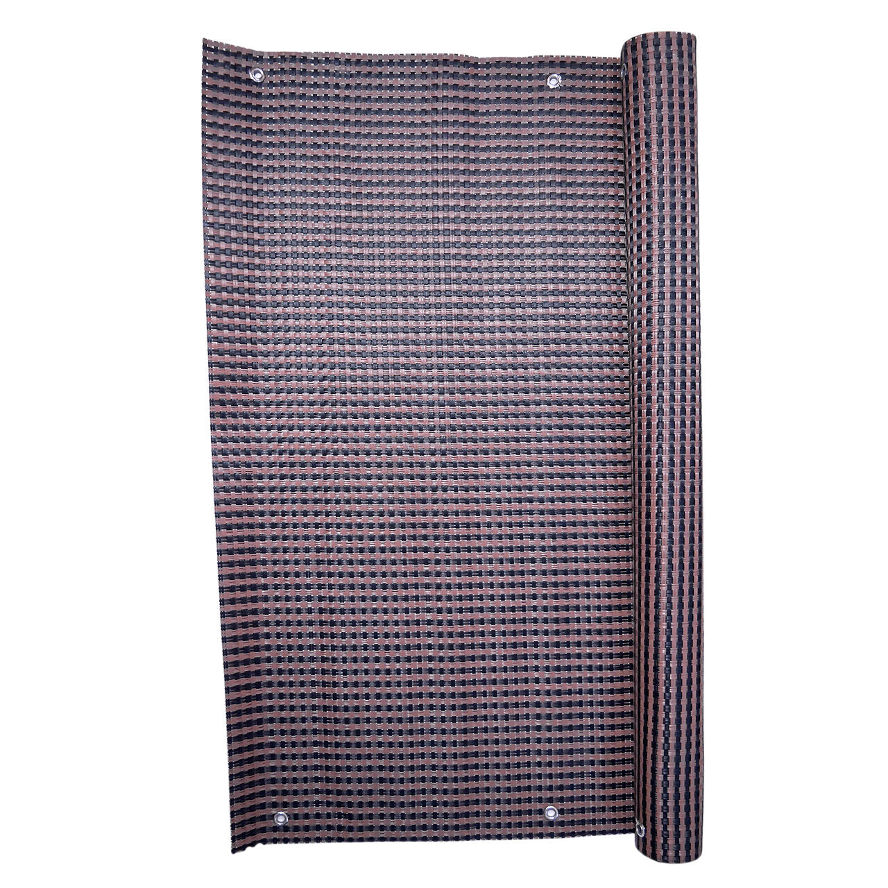 Paravan pentru balcon, terasa, gard, UV, 800 g/m2, maro, negru, 3x0.9 m