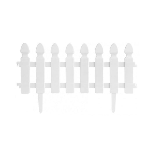 Gard de gradina decorativ, plastic, alb, set 4 buc, 50x30 cm