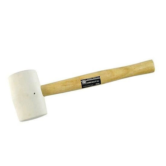 Ciocan cauciuc, coada lemn, alb, 450 g