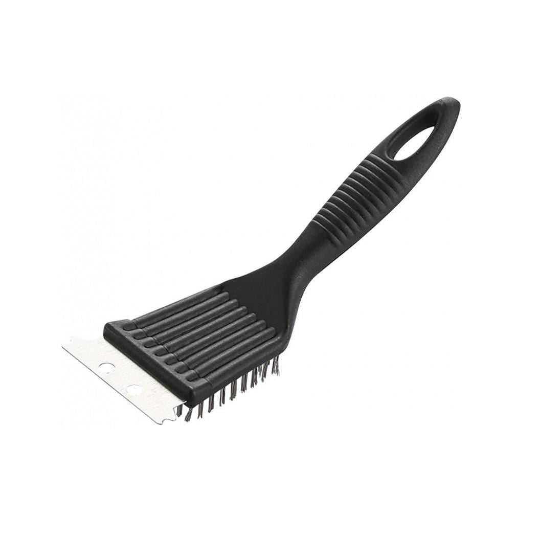 Perie pentru curatat gratar, grill, inox, 2 in 1, sarma si racleta, 20.5x7.1x4 cm