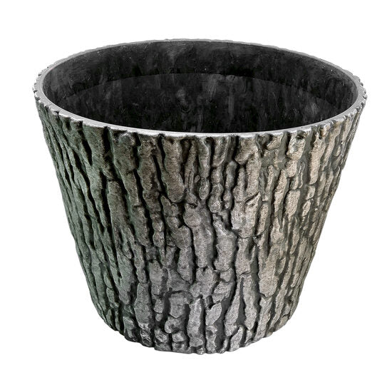 Ghiveci decorativ de gradina, model scoarta de copac, rezistent la intemperii, diametru 38 cm