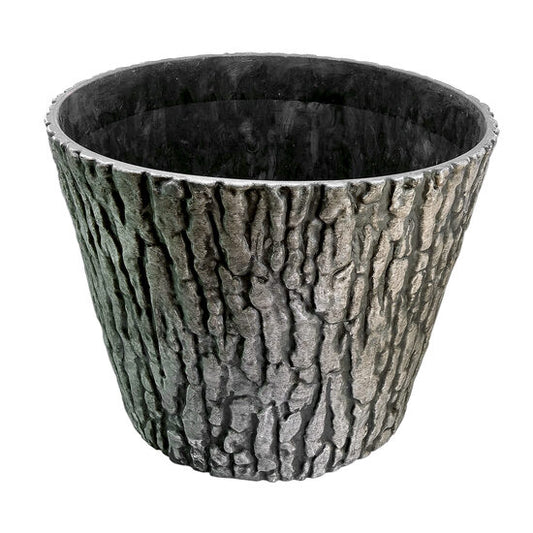 Ghiveci decorativ de gradina, model scoarta de copac, rezistent la intemperii, diametru 38 cm