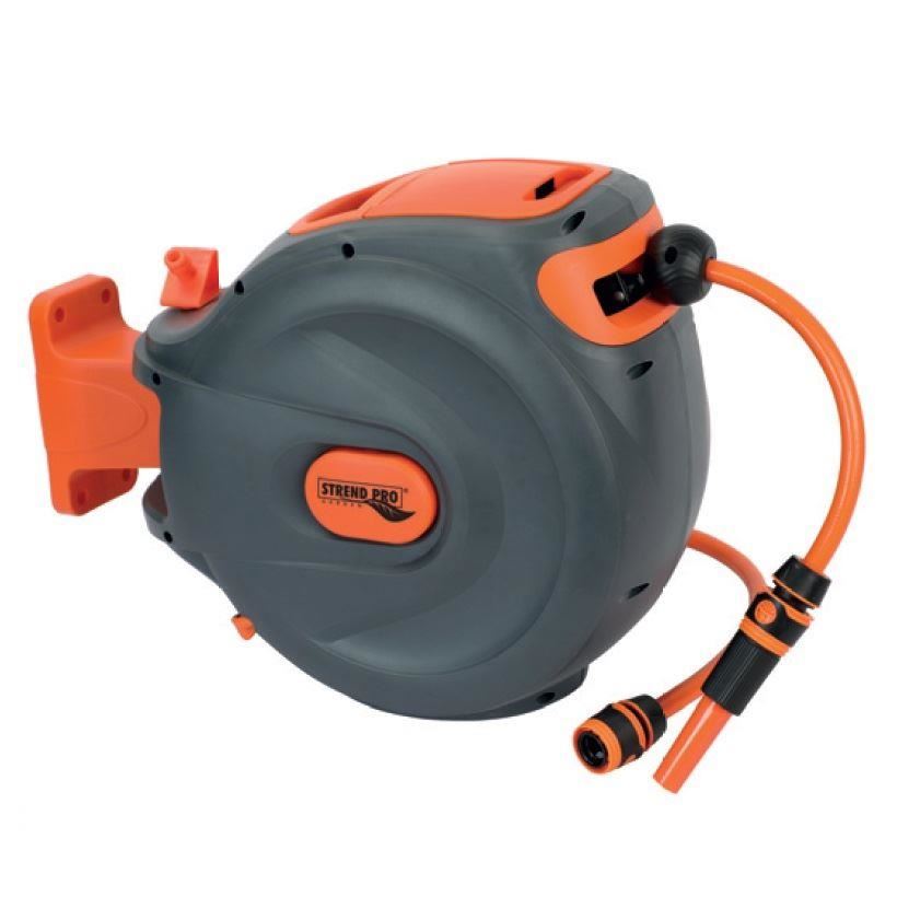 Furtun cu tambur/rola pentru gradina, portabil, pentru perete, 1/2", 30+2 m, Strend Pro