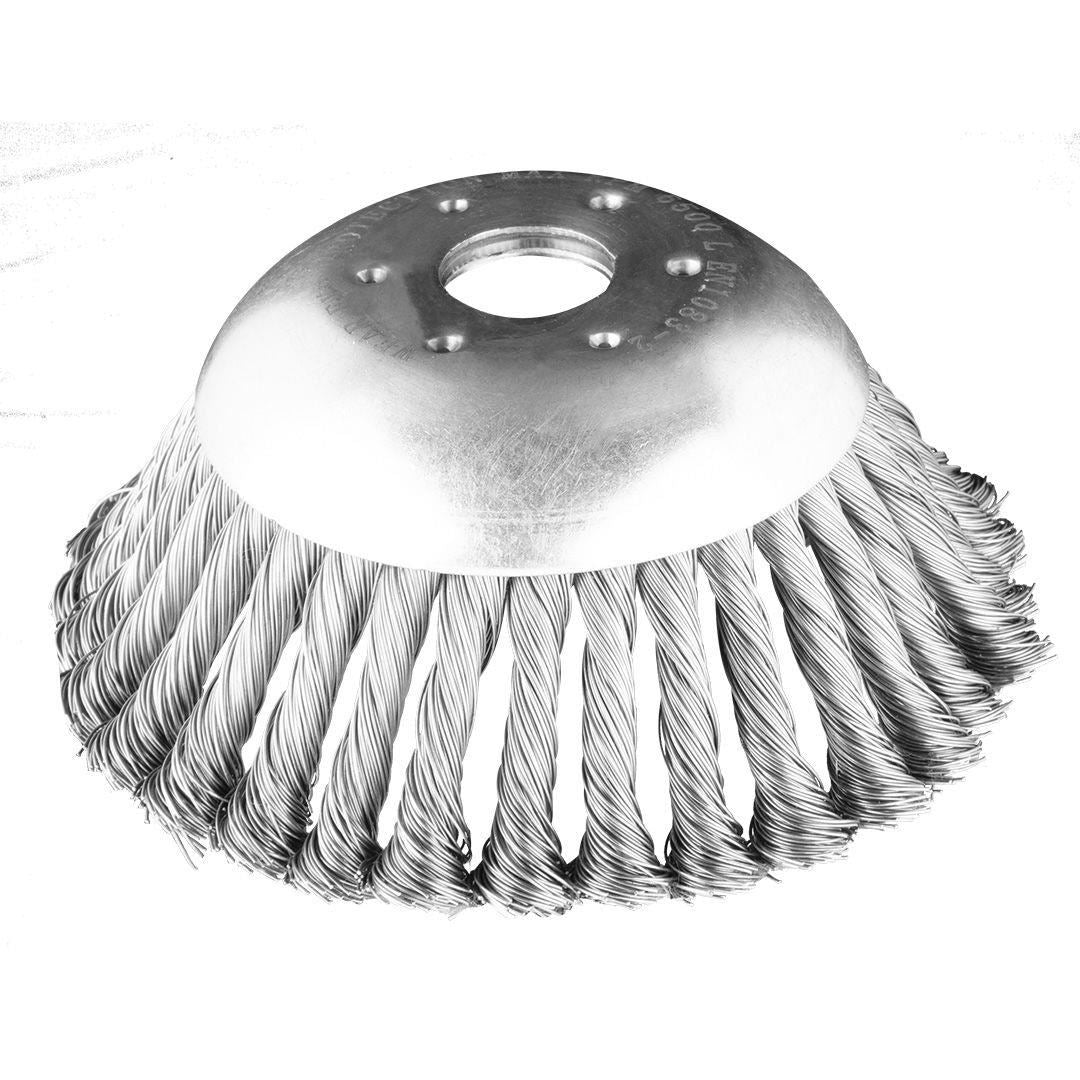 Perie sarma, tip cupa, cu toroane, pentru motocoasa/trimmer, otel, 150x25.4 mm, Graphite