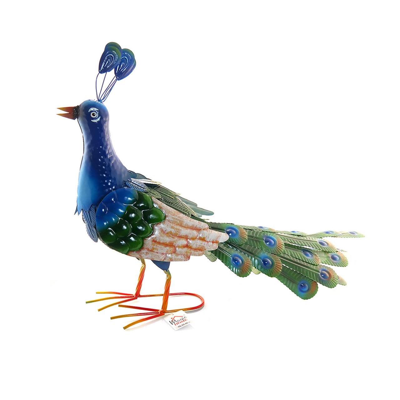 Decoratiune gradina, metalica, paun, 76x30x46 cm