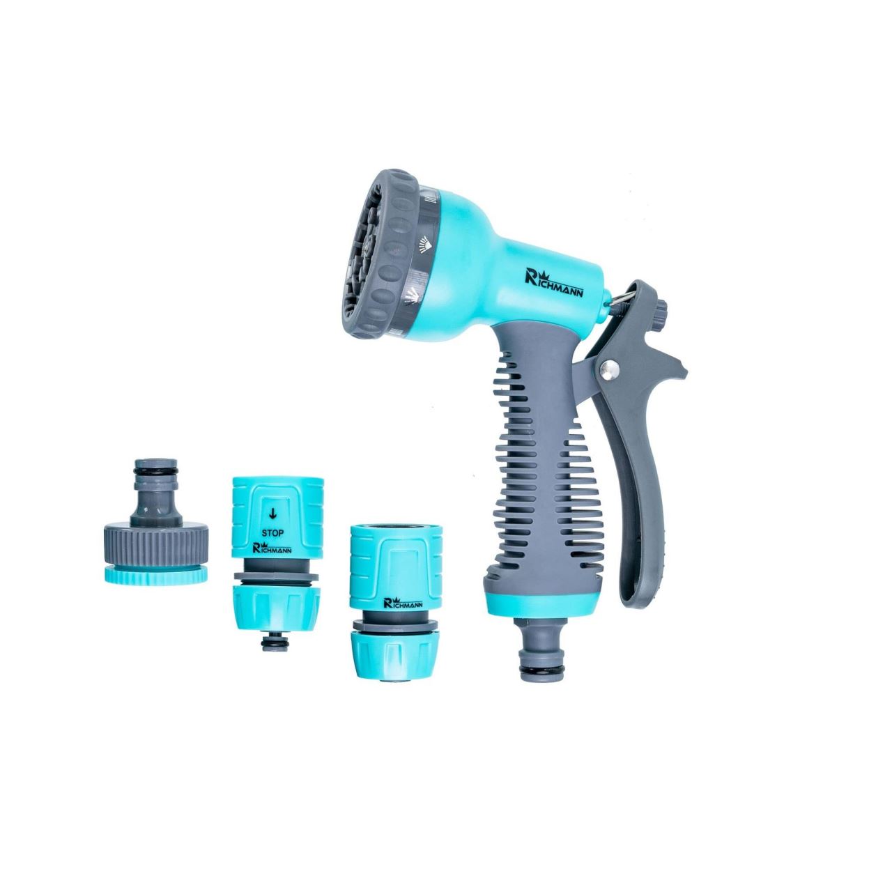 Pistol stropit gradina, tip dus, 9 moduri, plastic, cu accesorii, Richmann