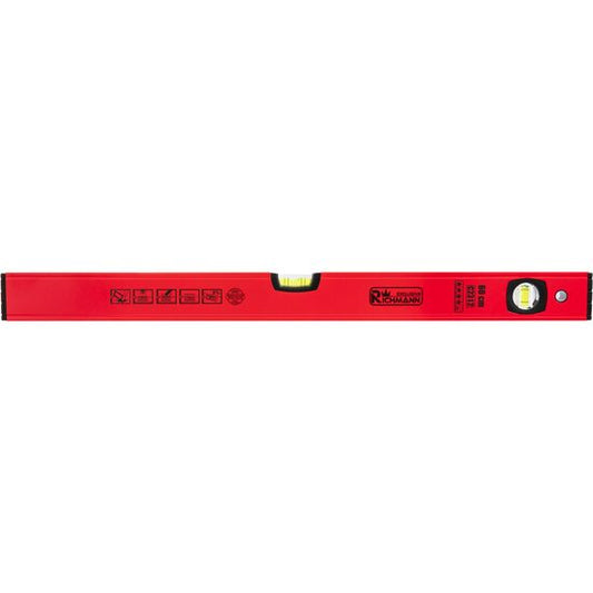 Nivela (boloboc) din aluminiu, rosie, 60 cm, 2 bule in bloc acrilic, precizie 0.5 mm/m, calitate industriala, Richmann Exclusive