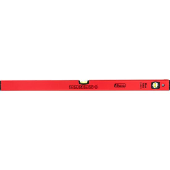 Nivela (boloboc) din aluminiu, rosie, 80 cm, 2 bule in bloc acrilic, precizie 0.5 mm/m, calitate industriala, Richmann Exclusive