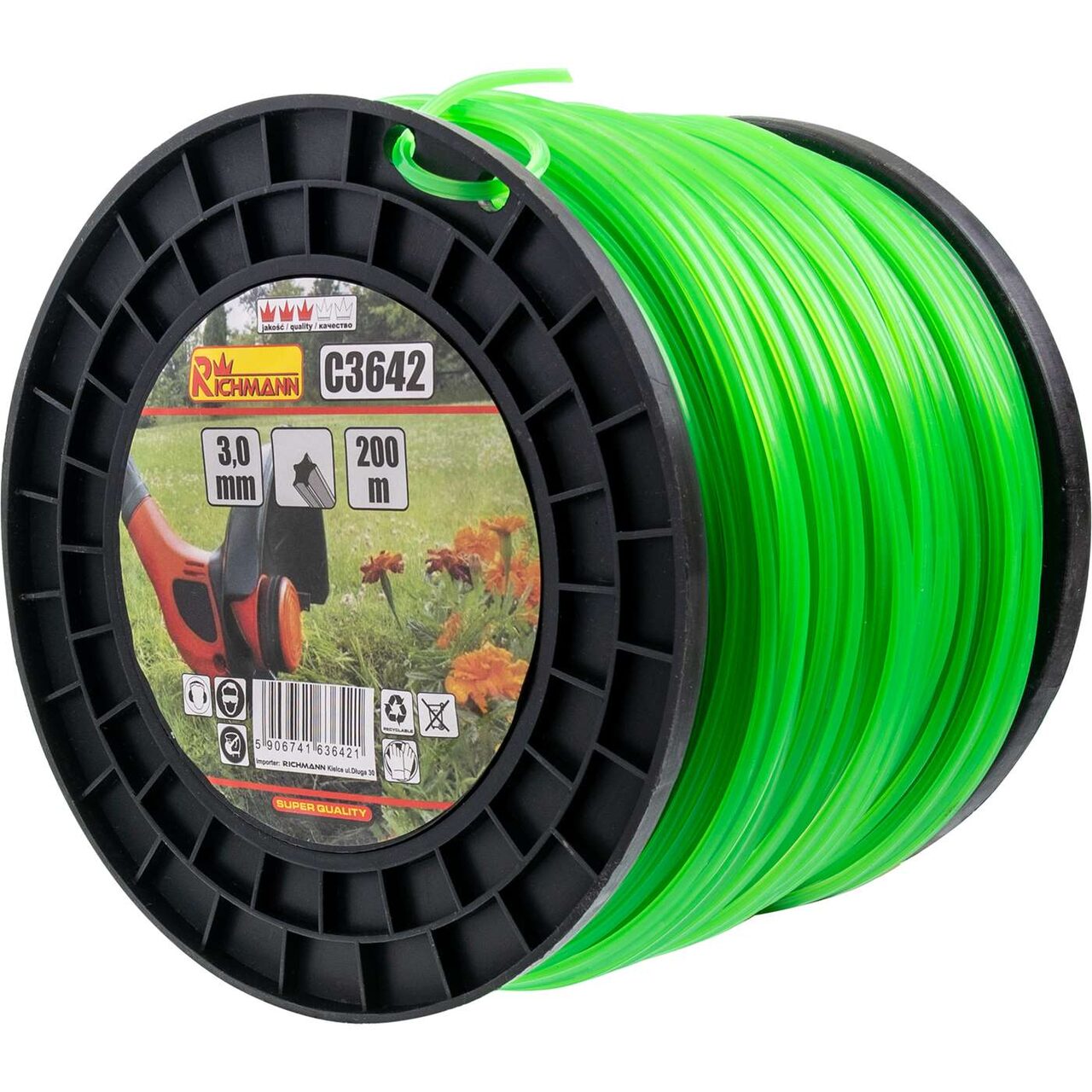 Fir rezerva motocoasa, trimmer, tip stea, 3 mm x 200 m, Richmann