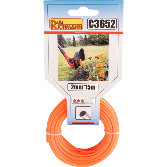 Fir rezerva motocoasa, trimmer, 2 mm x 15 m, Richmann