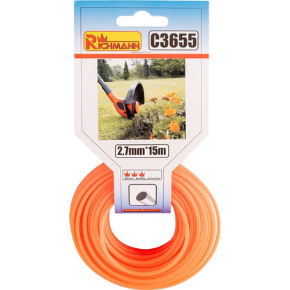 Fir rezerva motocoasa, trimmer,​​​​​​​ 2.7 mm x 15 m, Richmann