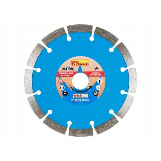 Disc diamantat segmentat, beton, taiere uscata,150 mm/22.23 mm, Richmann