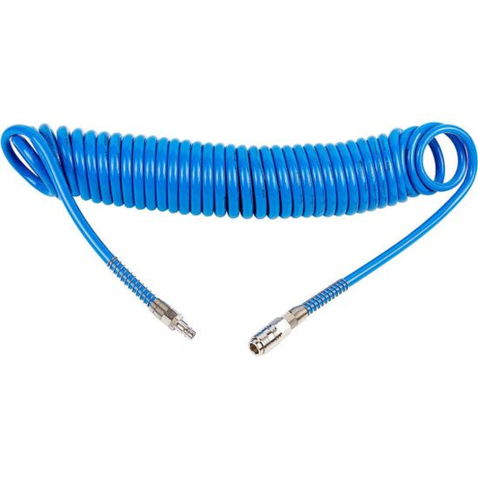 Furtun aer/presiune, spiralat, PU, albastru, 8x5 mm, 10 bar, 10 m, Richmann Exclusive
