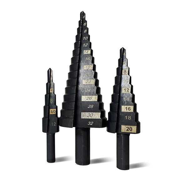 Burghie pentru metal, in trepte, nitrura de titan, set 3 buc, 4-12/20/32 mm, Richmann Exclusive