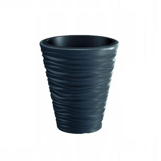Ghiveci decorativ de flori, rotund, antracit, 18/37 L, 38.8x43.6 cm, Sand