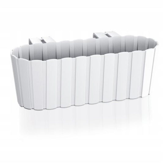 Jardiniera decorativa, suport plastic, alb, 4.9 L, 38.3x21.2x13 cm, Boardee Hook Old