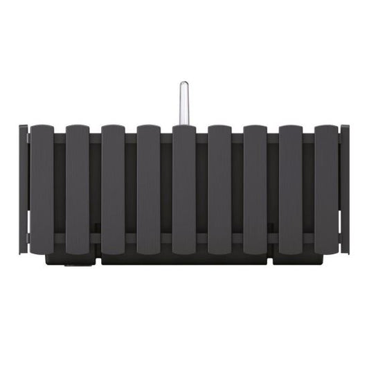 Jardiniera decorativa, suport metalic, sistem irigare, antracit, 38x18x16.2 cm, Boardee Fencycase W Old