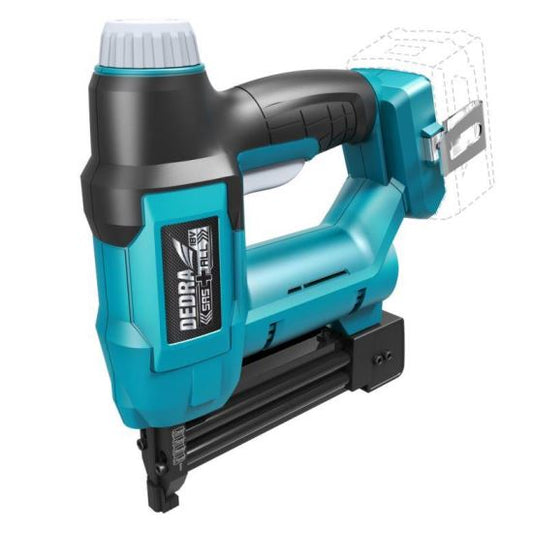 Capsator 18V Li-ion 2 in 1 capse si cuie, acumulator neinclus, tapiterie, tamplarie, mobilier si fixare folii de izolare, compatibil cu toata gama de acumulatori Dedra SAS+ALL, Dedra