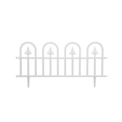 Gard de gradina decorativ, plastic alb, set 4 buc, 60x30.5 cm
