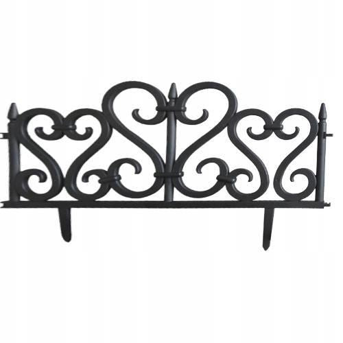 Gard de gradina, plastic negru, set 4 buc, 59.5x37 cm