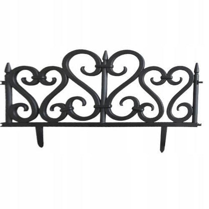 Gard de gradina, plastic negru, set 4 buc, 59.5x37 cm