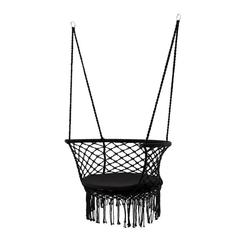 Leagan tip scaun, cu perna, negru, max 150 kg, 80x60x120 cm, Rivo