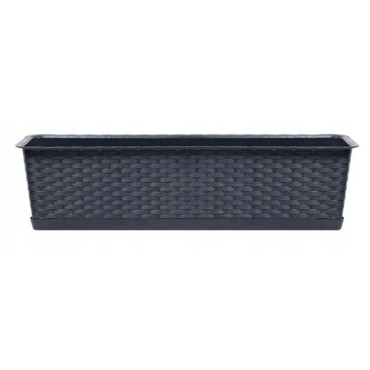 Jardiniera decorativa, antracit, 68.5x17.3x15 cm, Ratolla Case P Old