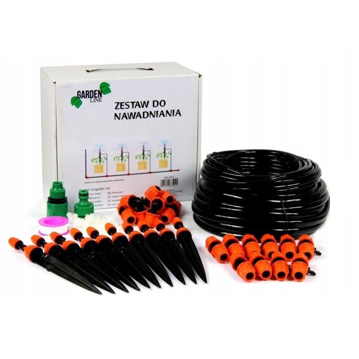 Set sistem irigatii cu pulverizare, 10 aspersoare, 54 piese, 10 m, GardenLine