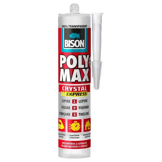 Adeziv universal, transparent, 300 g, Bison Poly Max Cristal