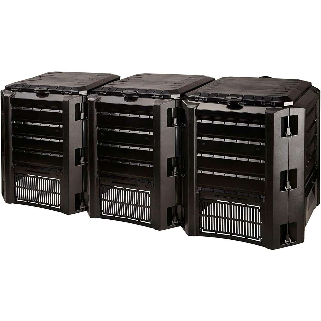 Compostor de gradina, 3 module, Module Compogreen, 1200 L,  negru, 198x71.9x82.6 cm, Prosperplast