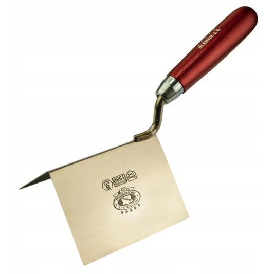 Mistrie inox, colt exterior, sudura in puncte, 7.5x11 cm, maner lemn, Olejnik