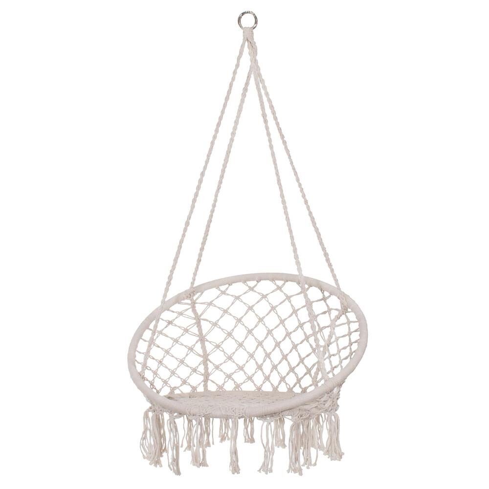 Hamac brazilian, tip scaun, Springos, crem, max 150kg, 79x80x120 cm
