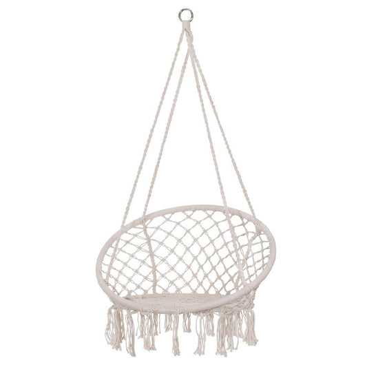 Hamac brazilian, tip scaun, Springos, crem, max 150kg, 79x80x120 cm
