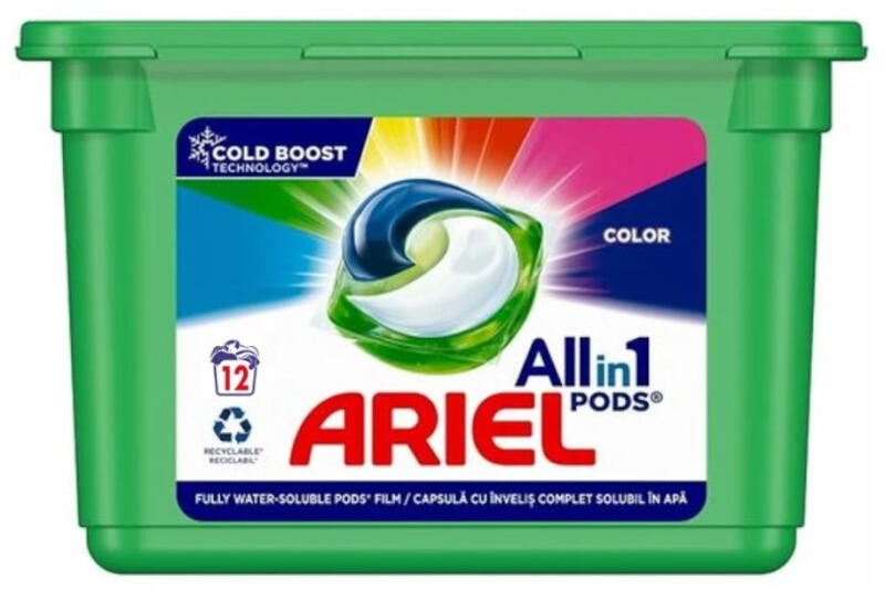 ARIEL DETERGENT CAPSULE 12BUC ALL IN 1 PODS COLOR