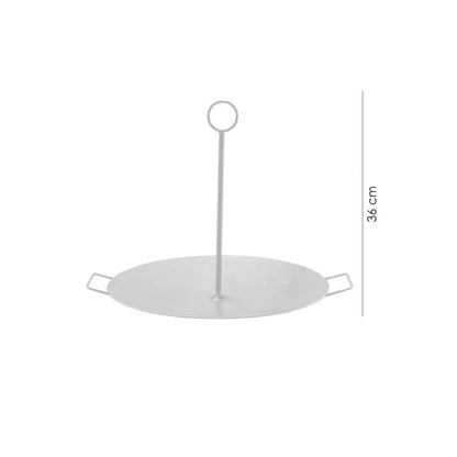 Disc pentru gratar, metalic, cu picioare si agatator, 60x32 cm, Perfect Home