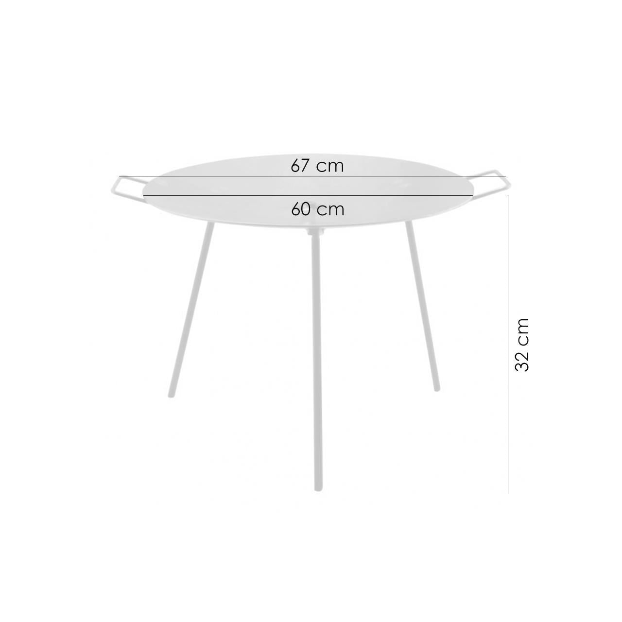 Disc pentru gratar, metalic, cu picioare si agatator, 60x32 cm, Perfect Home