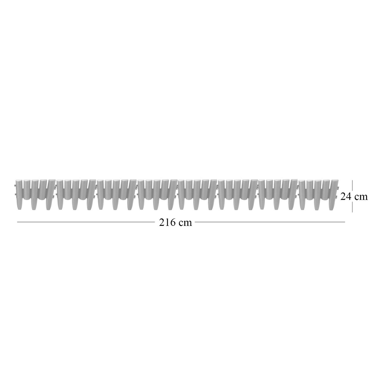 Palisada/bordura pentru gradina, maro, set 8 buc, 27x24 cm, 2.16 m