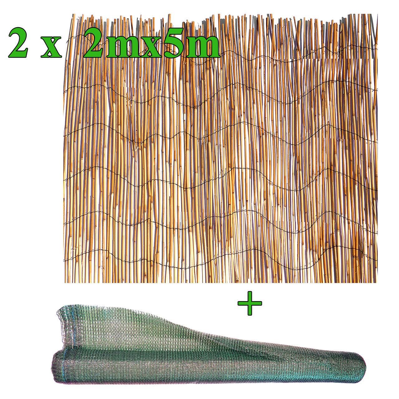 Set 2 trestii, 2x5 m + Plasa umbrire, 80 g/mp, 10x2 m