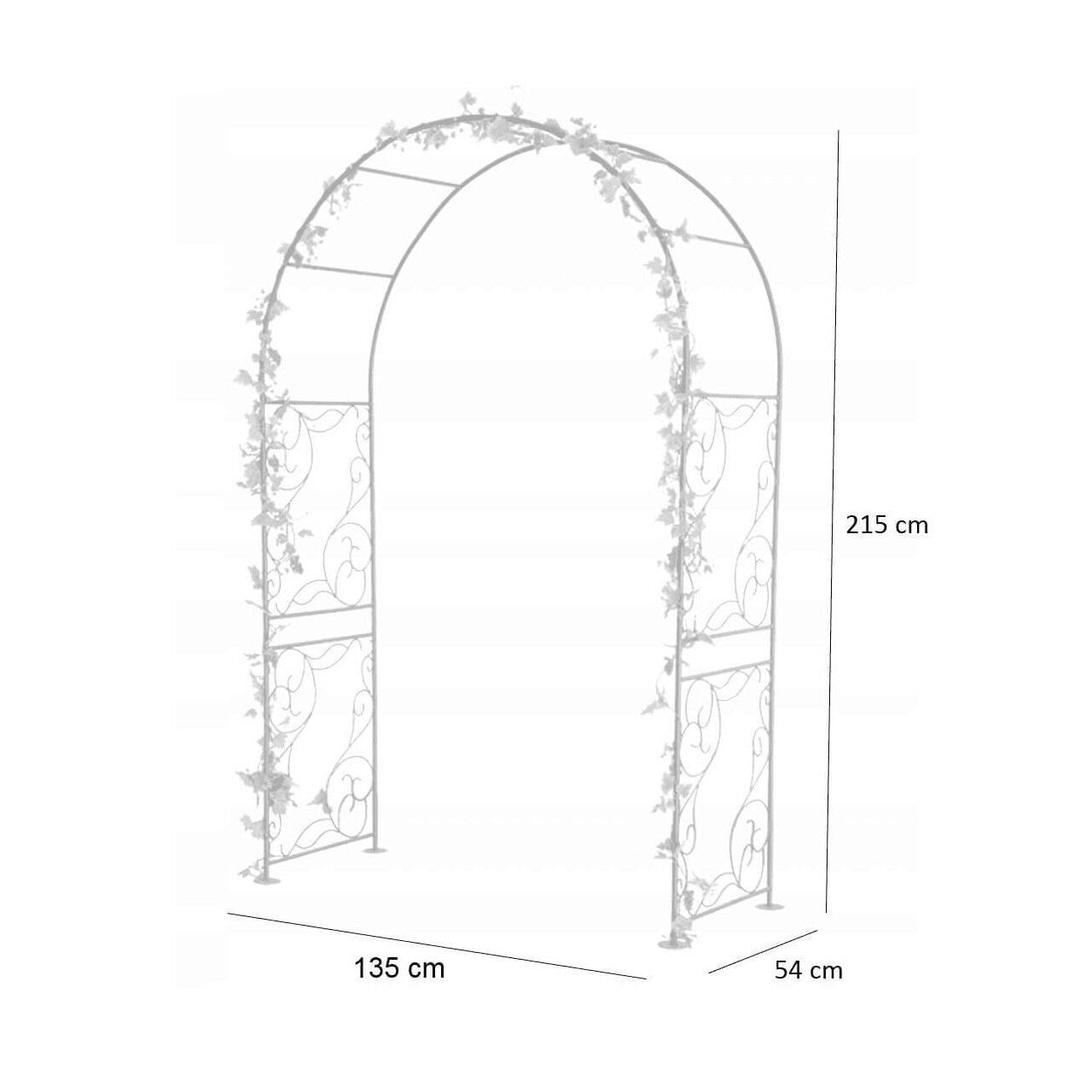 Arcada metalica, pergola, pentru gradina, 135x54x215 cm