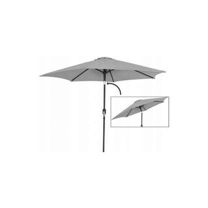 Umbrela gradina/terasa, cu inclinatie, gri, 300 cm