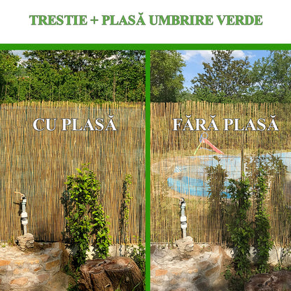Set 2 trestii, 2x5 m + Plasa umbrire, 80 g/mp, 10x2 m