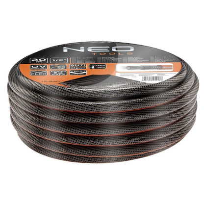Tambur, rola, cu furtun gradina, antirasucire, pistol de stropit, accesorii, 1/2", 20 m, NEO