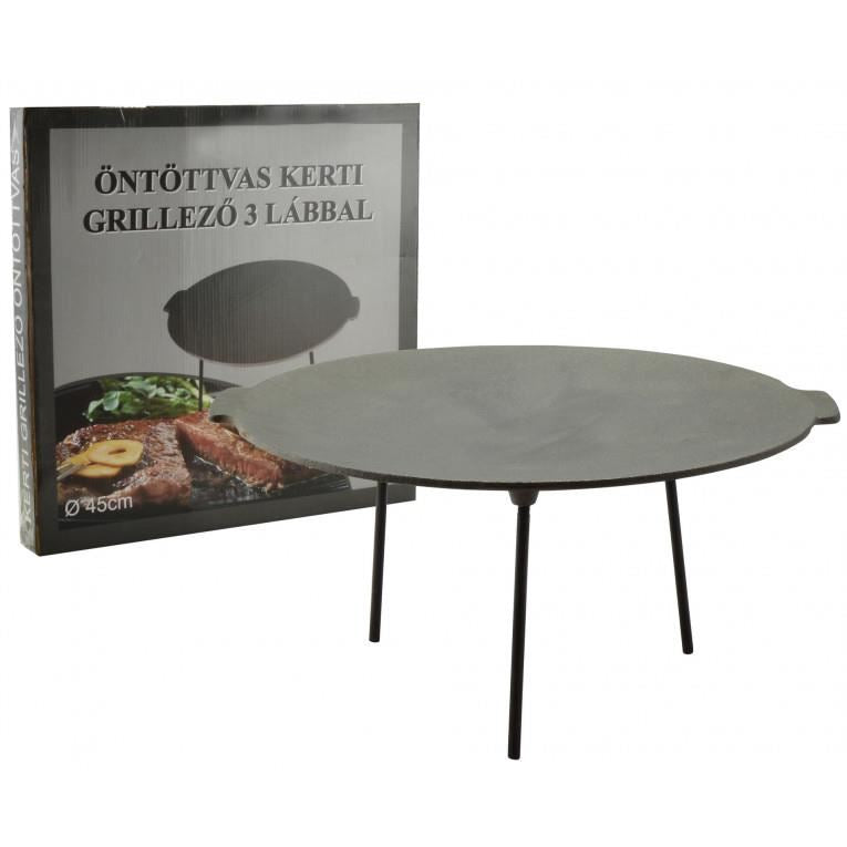 Disc pentru gratar, fonta, cu picioare, 45x23 cm, Perfect Home