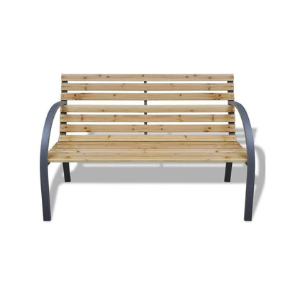 Banca de gradina, lemn, structura metal, 123x54x77 cm, Everild