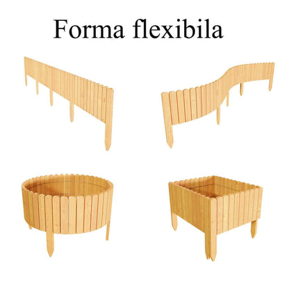 Gard de gradina decorativ din lemn, natur, 200x40 cm