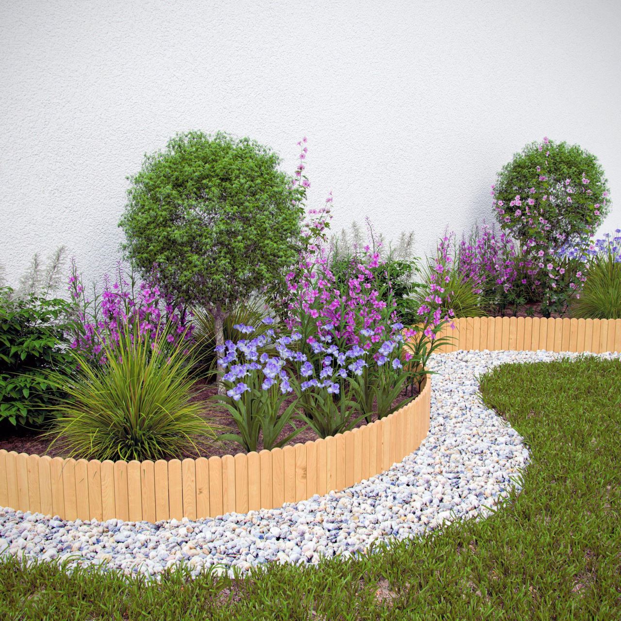 Gard de gradina decorativ din lemn, natur, 200x40 cm