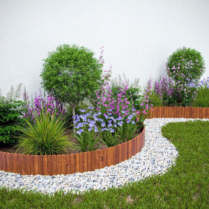 Gard de gradina decorativ din lemn, maro, 200x40 cm